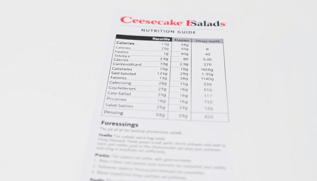 Cheesecake Factory Salad Nutrition Guide