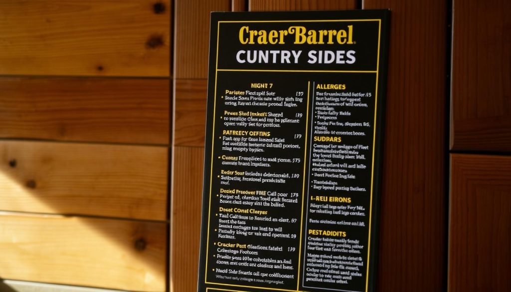 Cracker Barrel Country Sides Allergen Menu