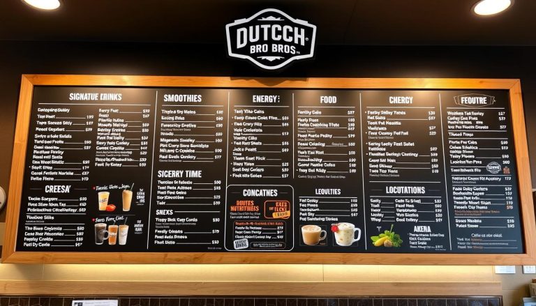 dutch bros nutrition menu