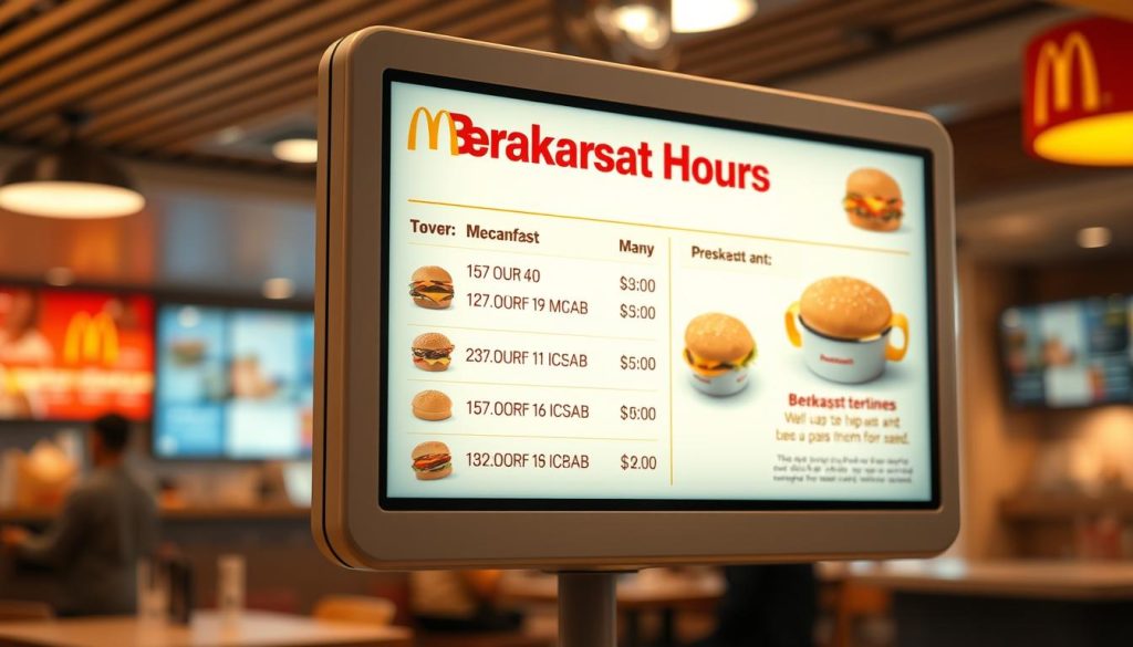 exact McDonald's breakfast menu hours