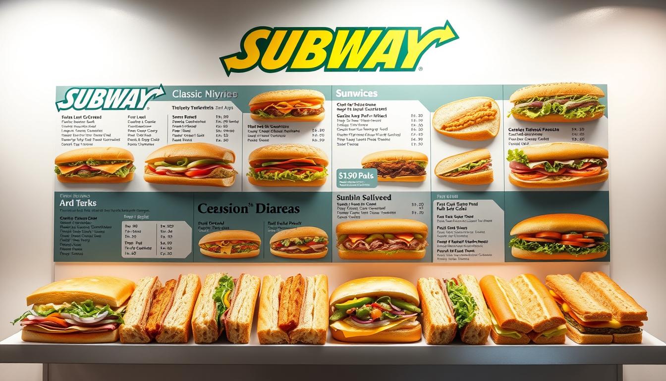 subway classic menu